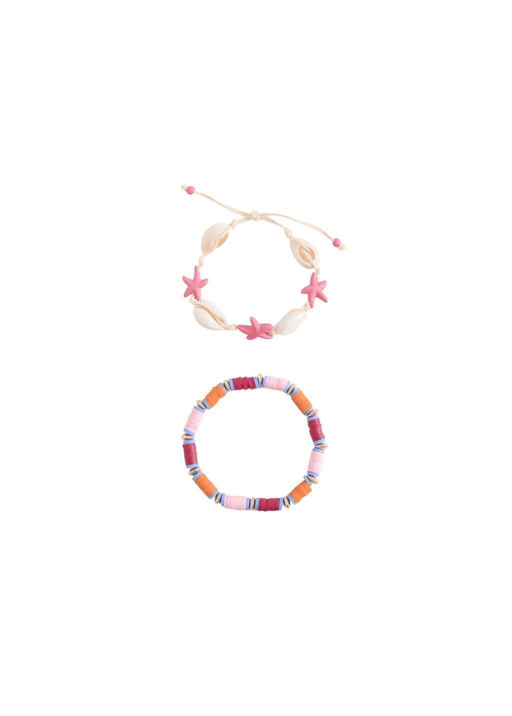 Red Combined Bracelets, Set Of 2, Kids Girls, Bright Red, large image number 1