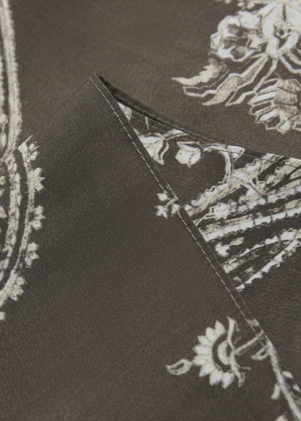 Brown Printed Scarf, Brown, medium