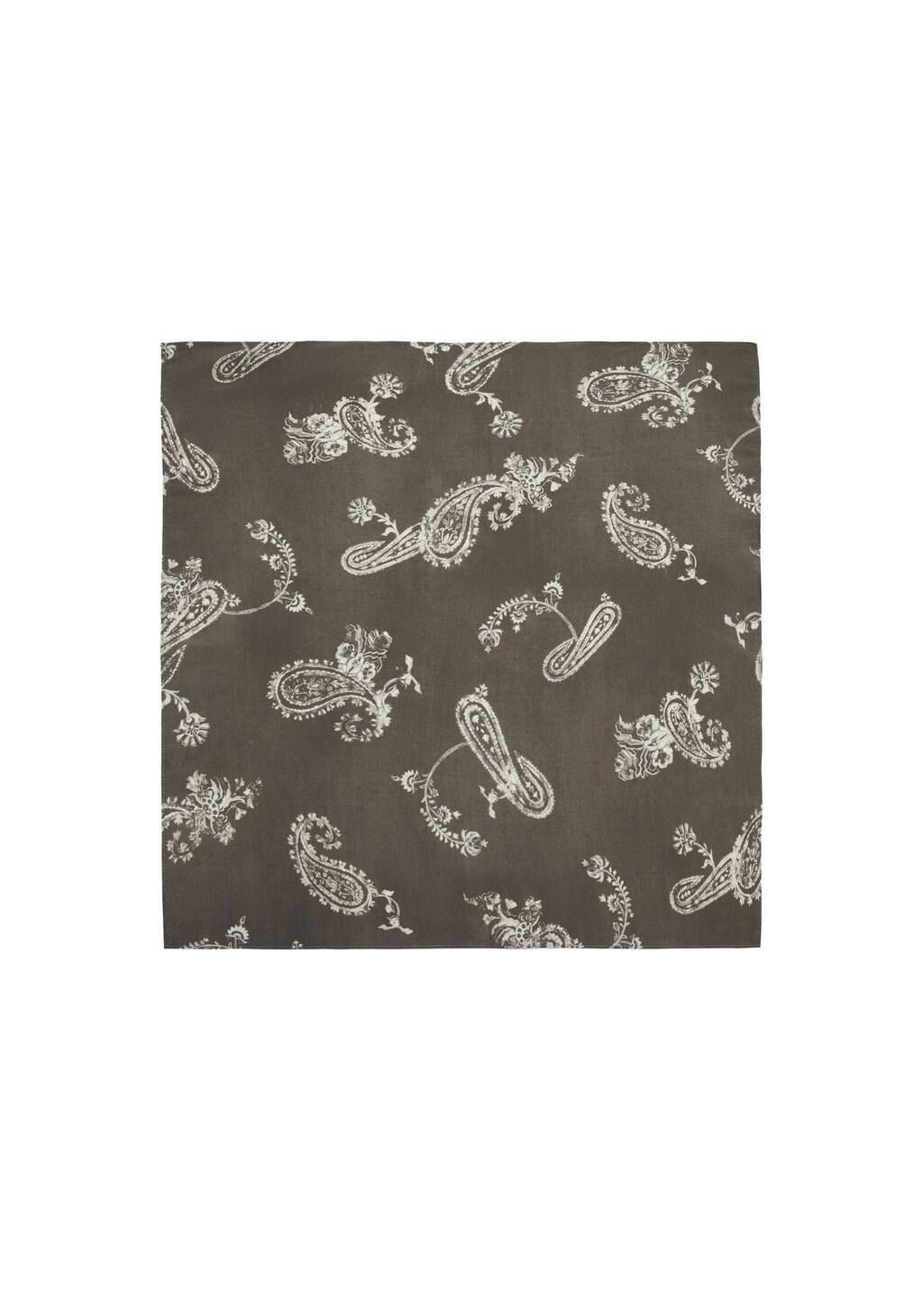 Brown Printed Scarf, Brown, large image number 2