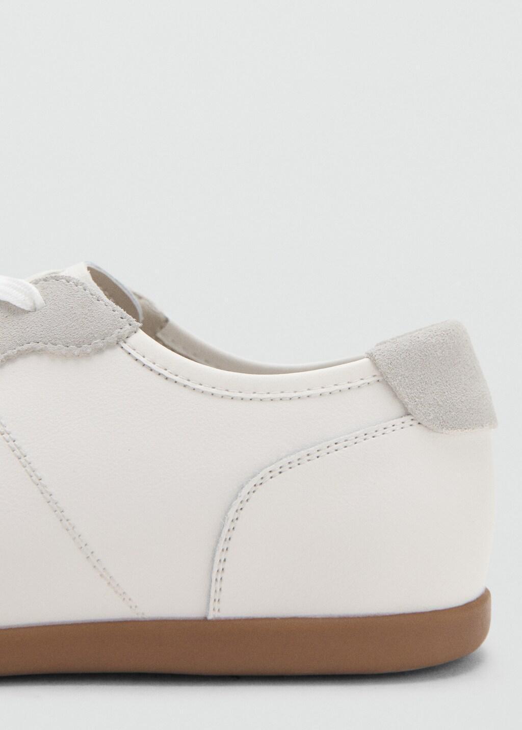 WHITE Leather mixed sneakers, White, large image number 1