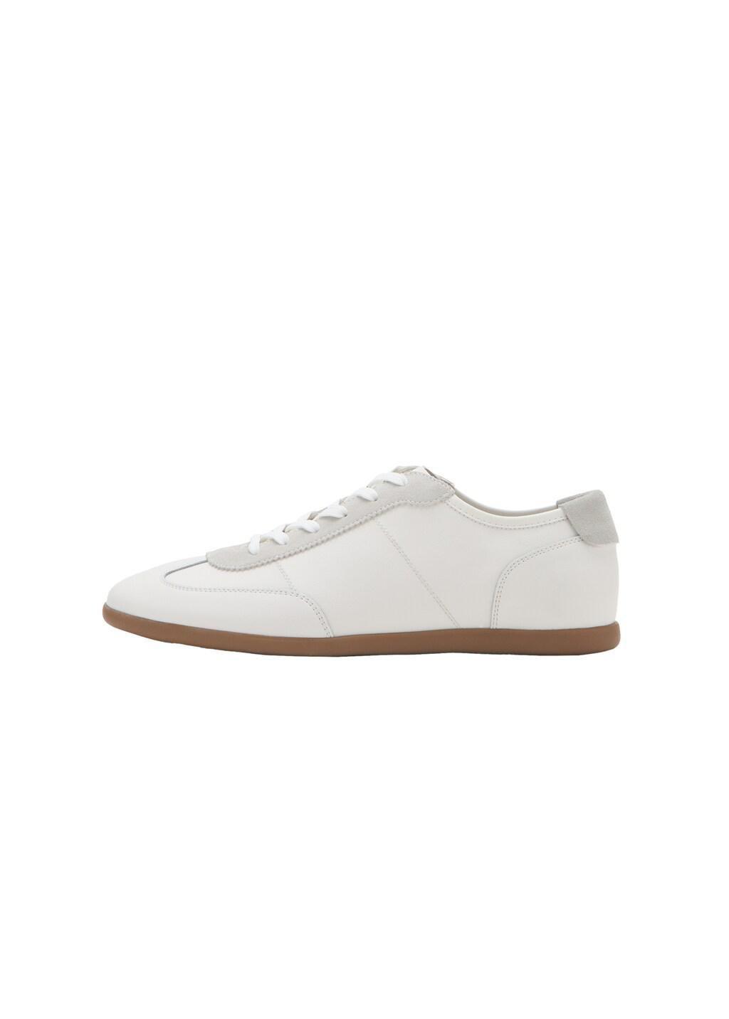 WHITE Leather mixed sneakers, White, large image number 2