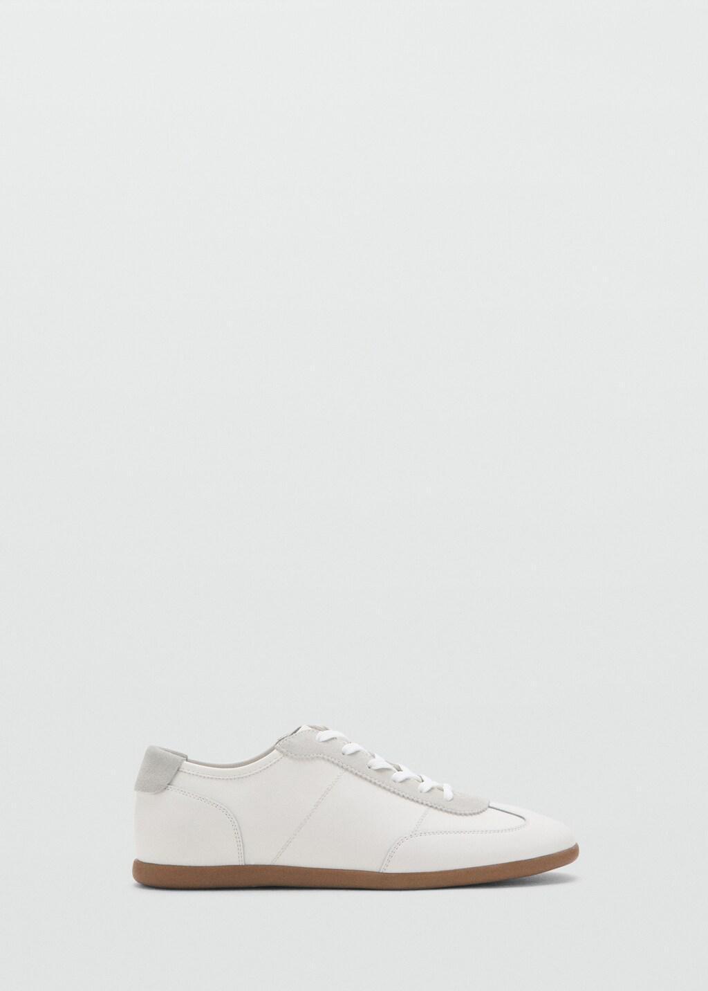 WHITE Leather mixed sneakers, White, large image number 3