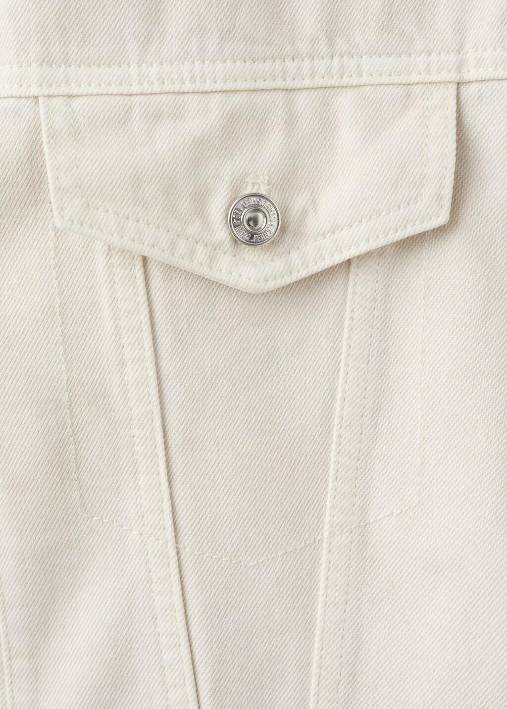 Beige Pockets Denim Jacket, Light Beige, large image number 1