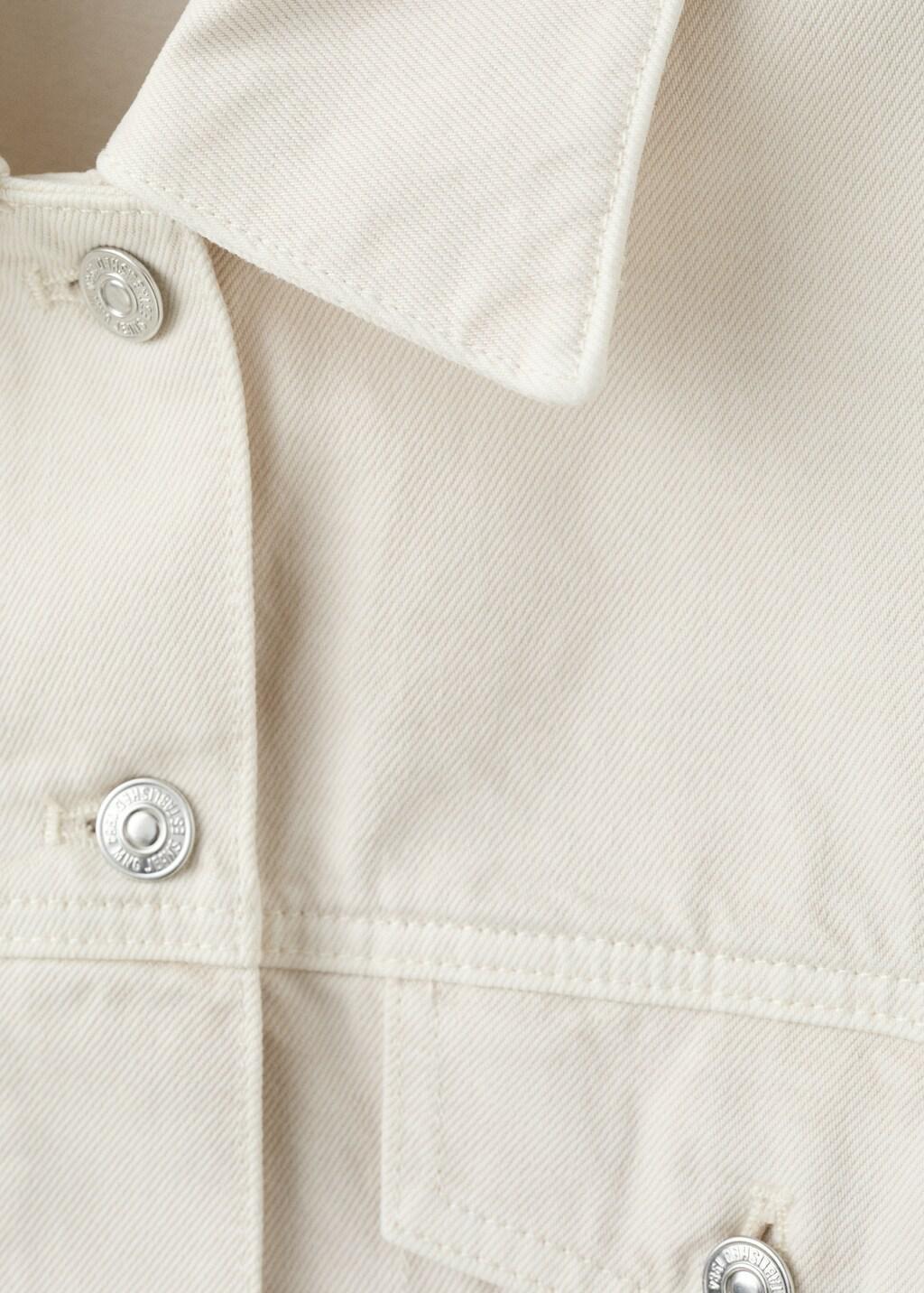 Beige Pockets Denim Jacket, Light Beige, large image number 5