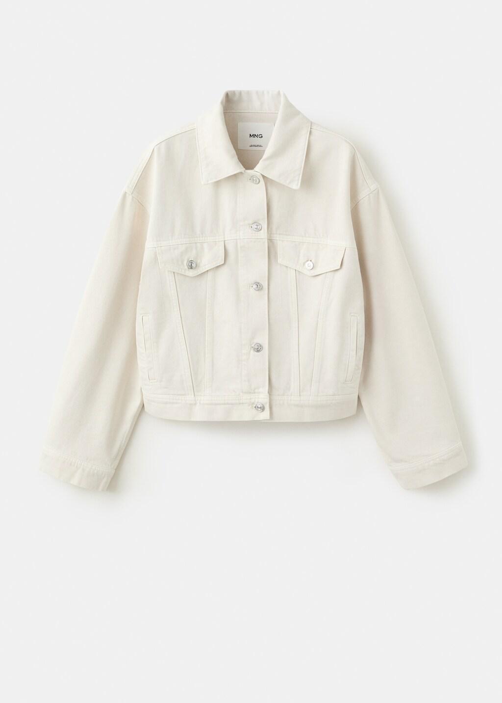 Beige Pockets Denim Jacket, Light Beige, large image number 7