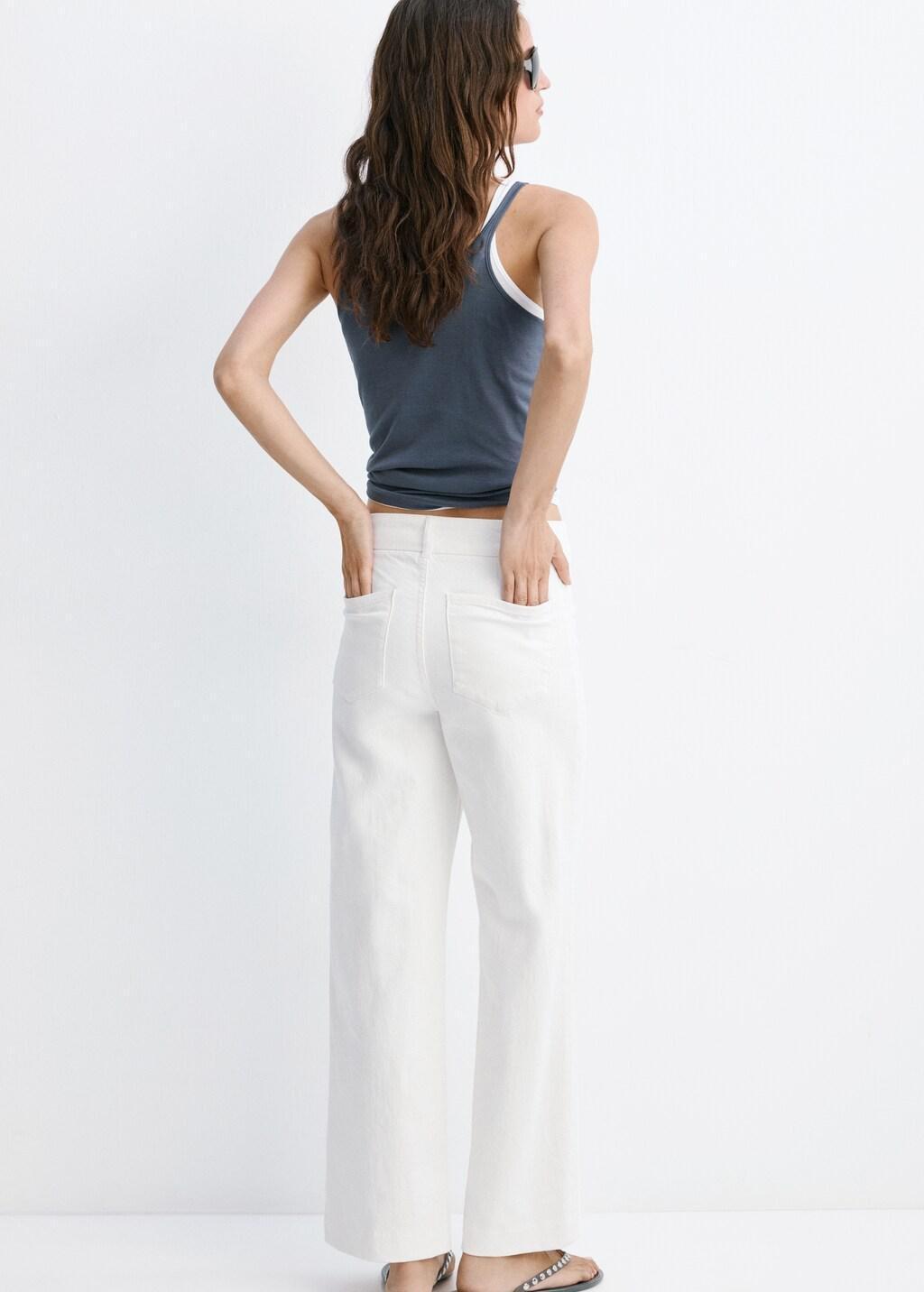 WHITE High-waisted wideleg jeans, White, large image number 2
