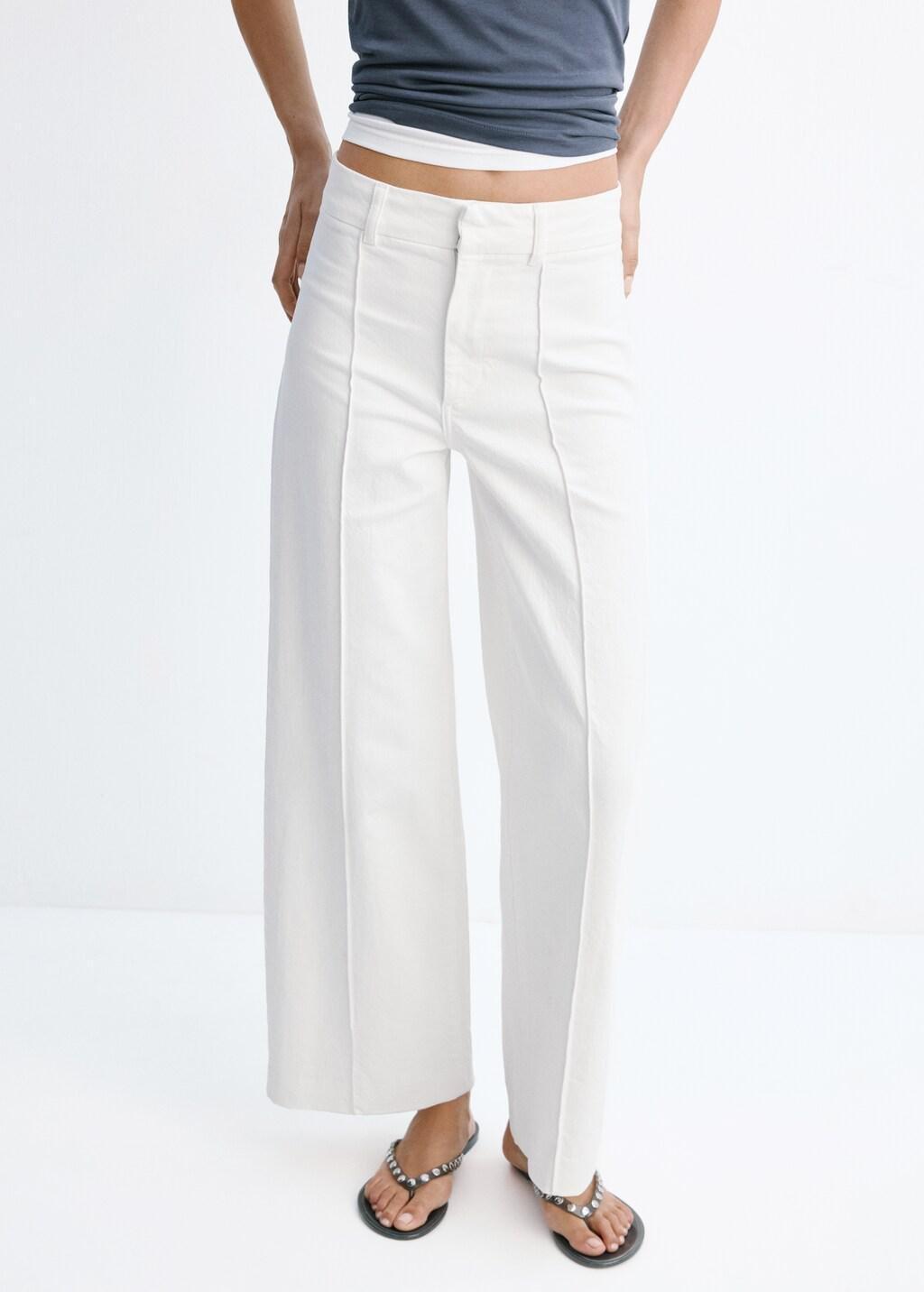 WHITE High-waisted wideleg jeans, White, large image number 3