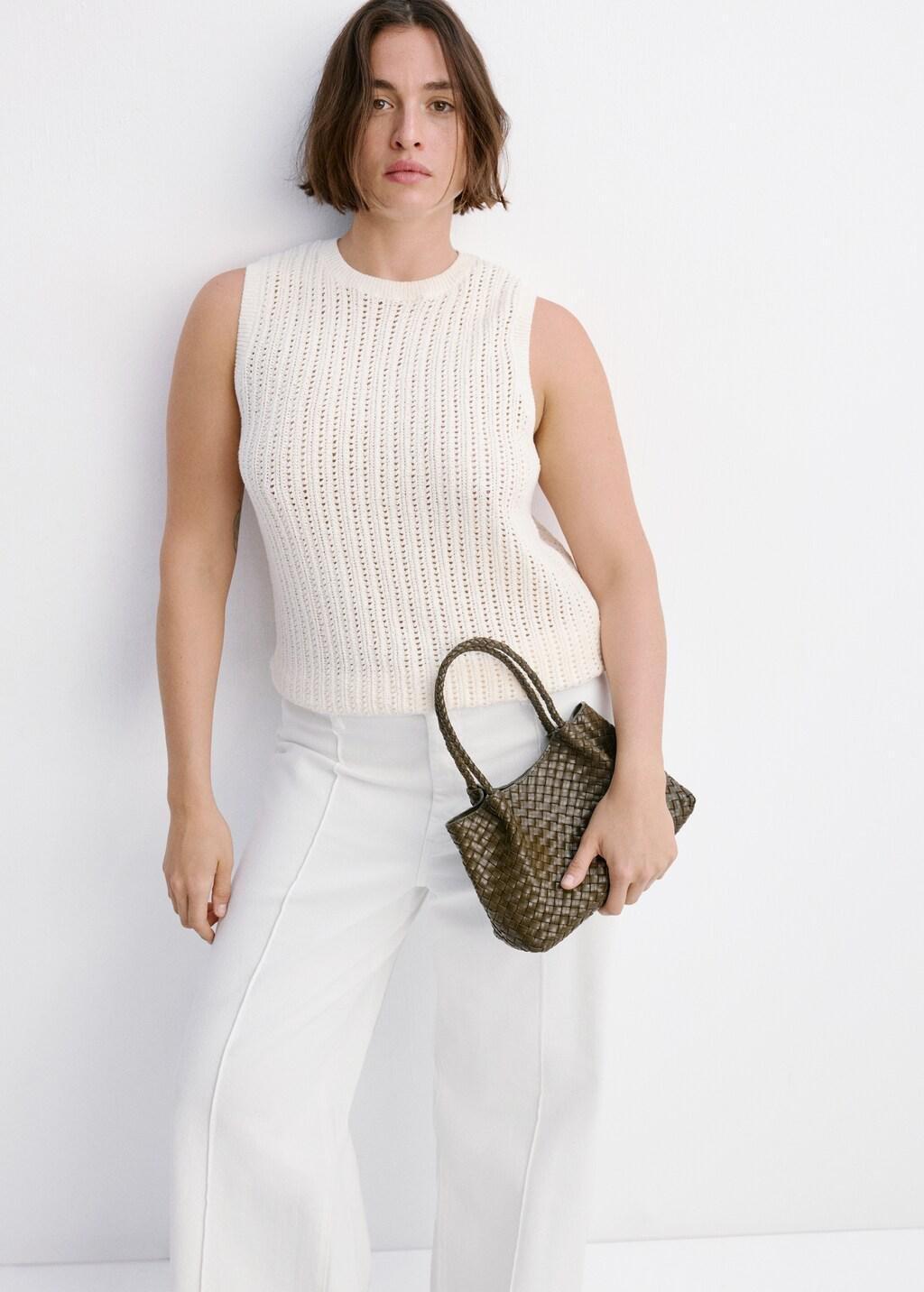 WHITE High-waisted wideleg jeans, White, large image number 6