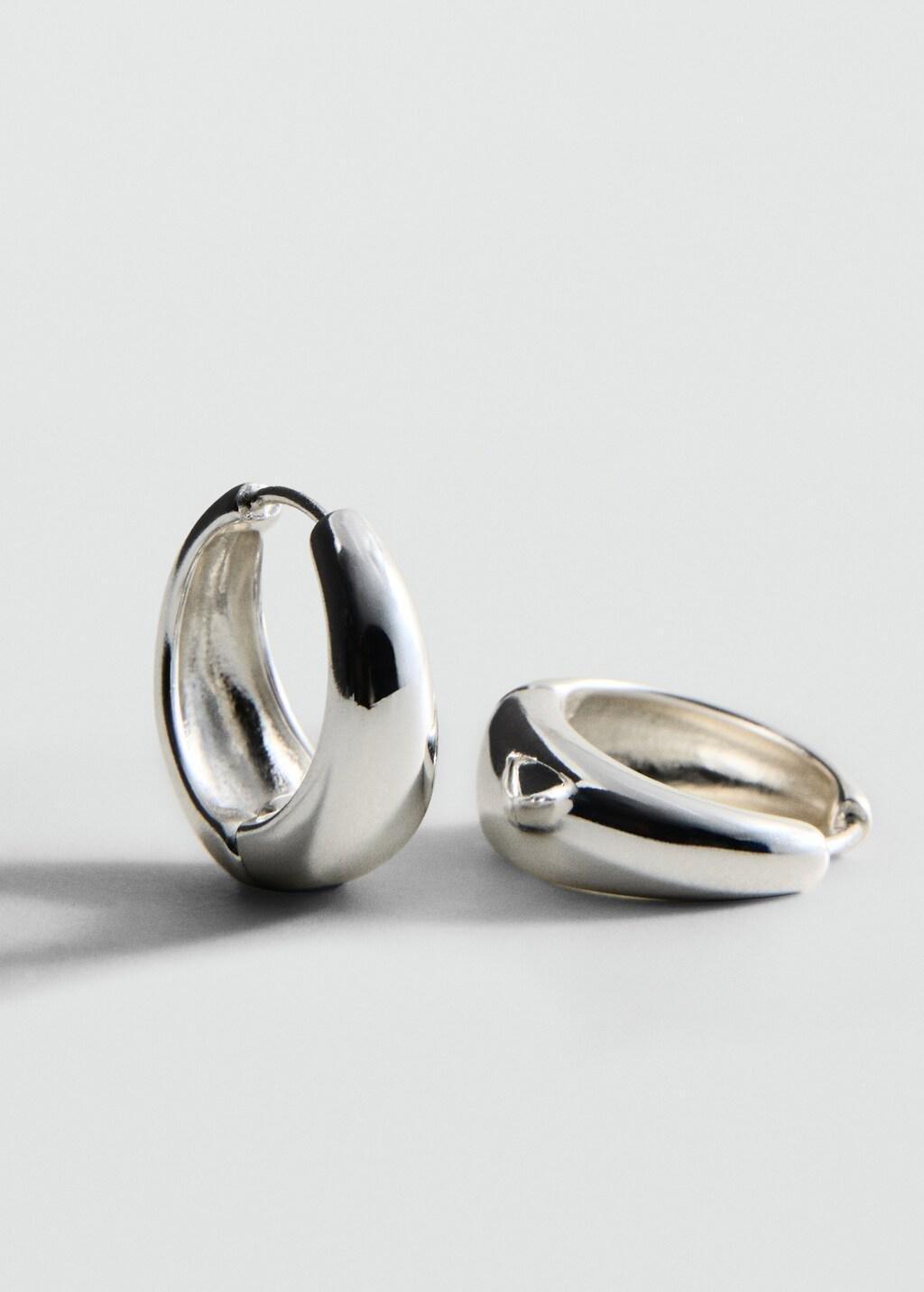 Silver Hoop Earrings, Silver, large image number 0