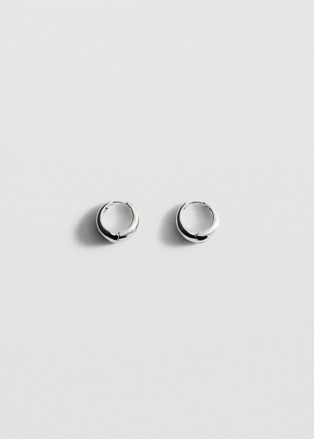 Silver Hoop Earrings, Silver, medium