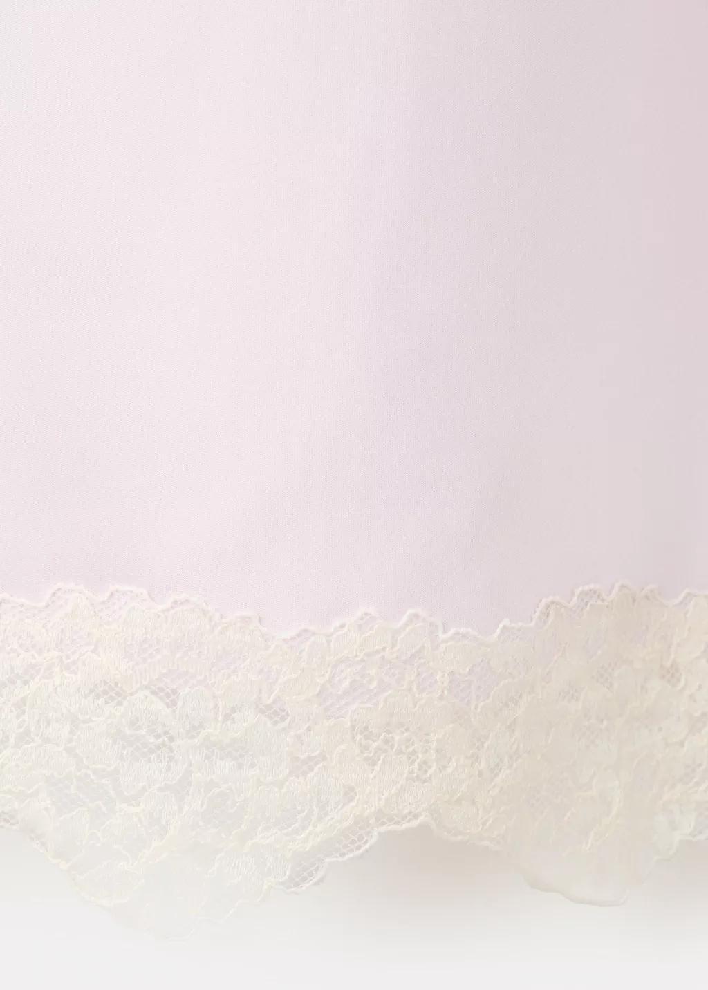 Purple Lt Pastel Lace Detail Satin Top, Light-Pastel Purple, large image number 4