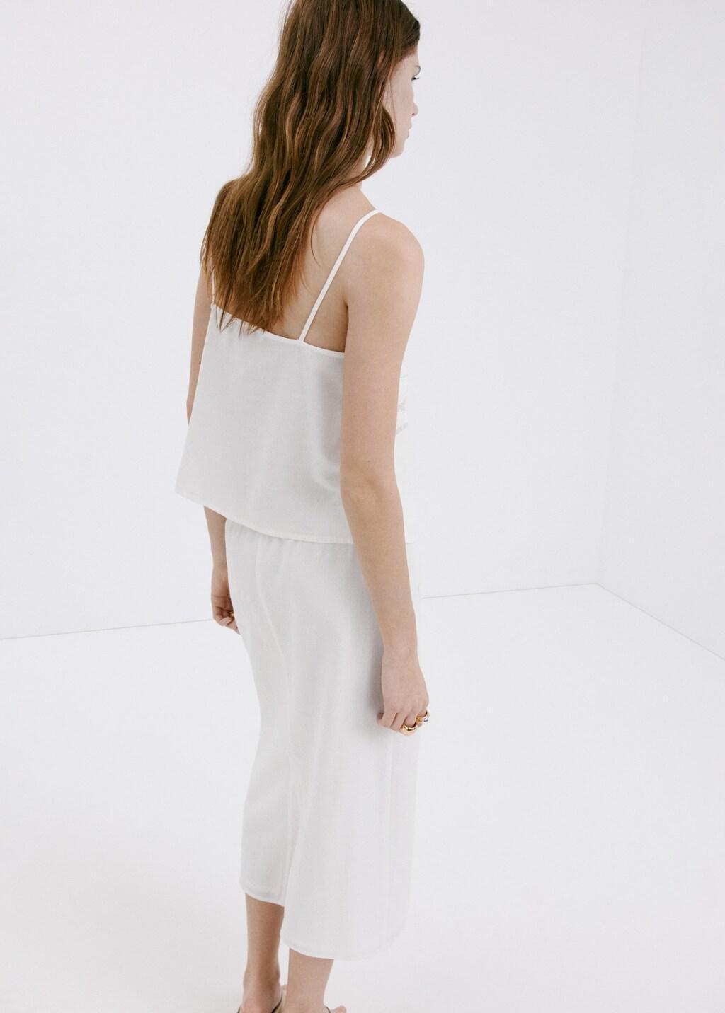 WHITE Floral detail strappy top, White, large image number 2