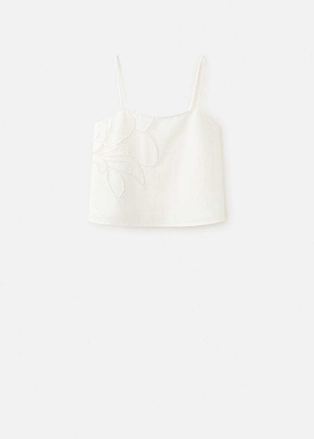 WHITE Floral detail strappy top, White, large image number 6