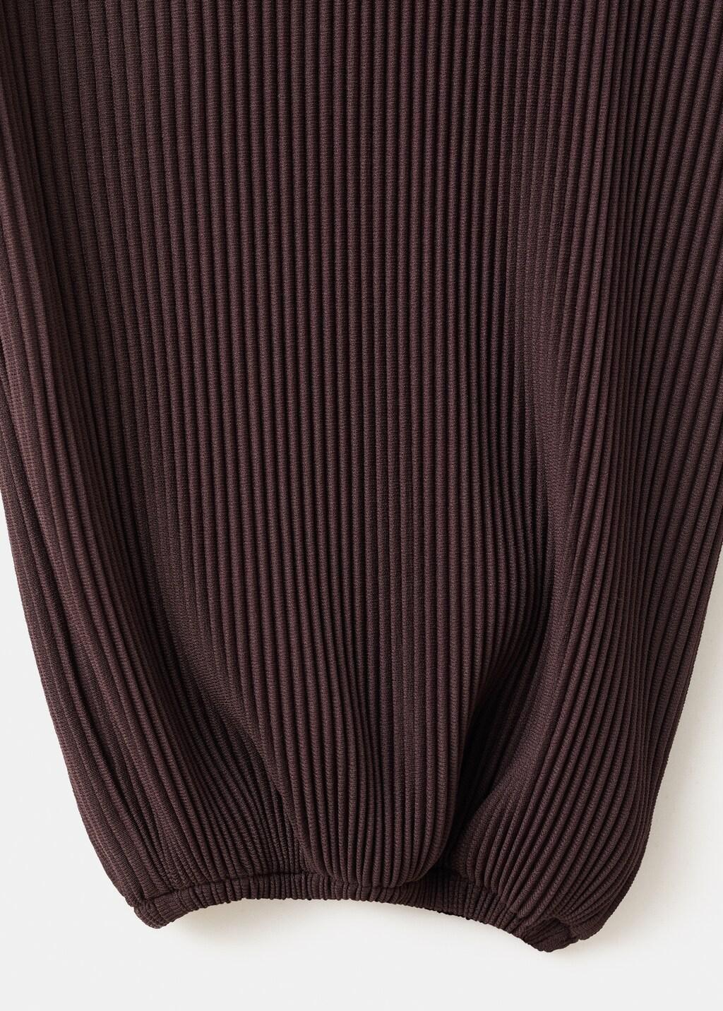 Brown Textured Harem Pants, Dark Brown, large image number 5