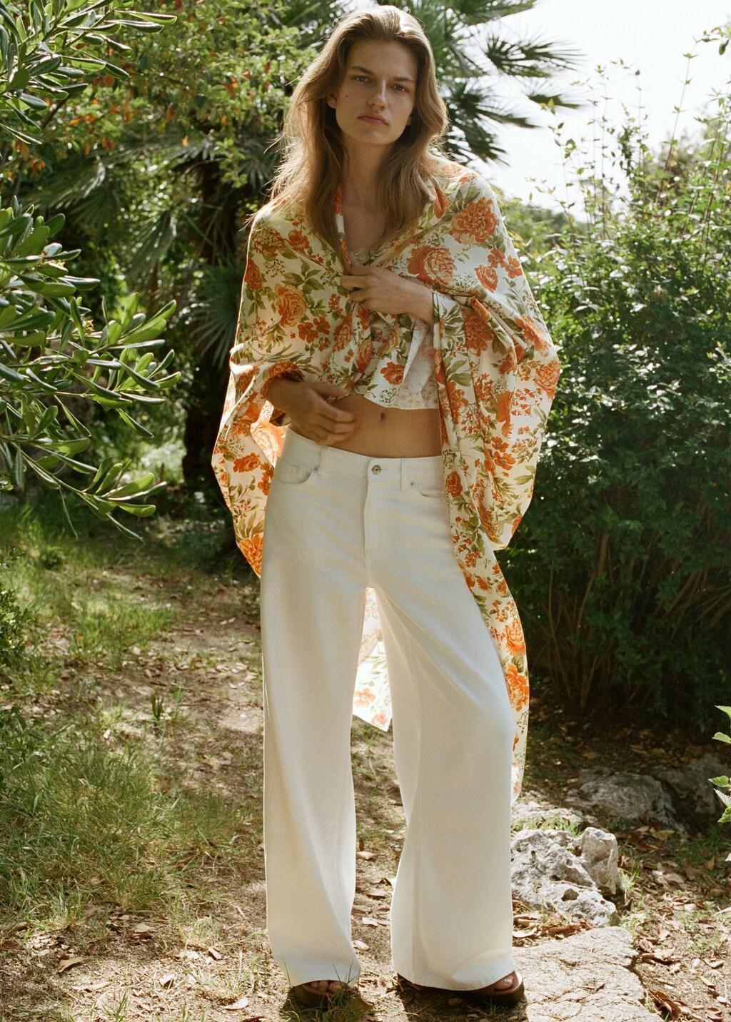 WHITE Low-rise wideleg jeans, White, large image number 0