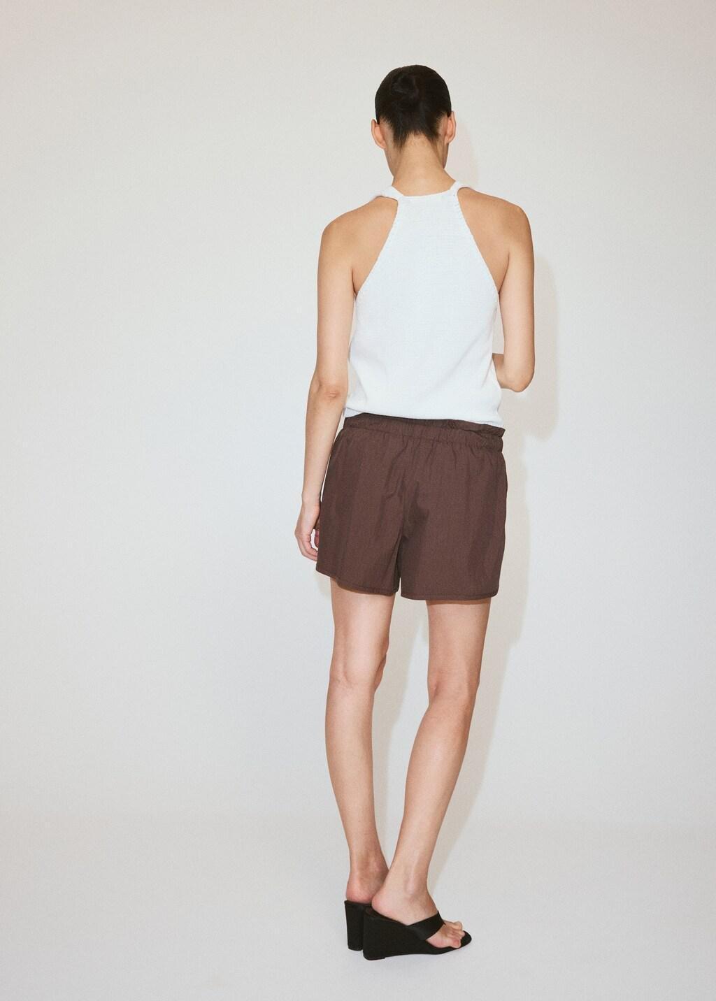 Purple Straight Shorts With Ruched Waist, Medium Purple, large image number 2