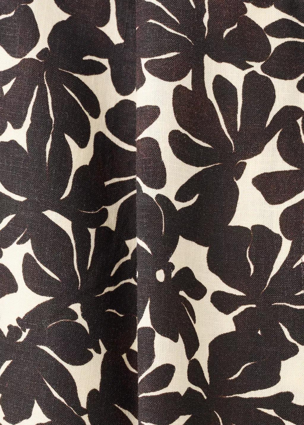 Beige Floral Print Straight Trousers, Light Beige, large image number 1
