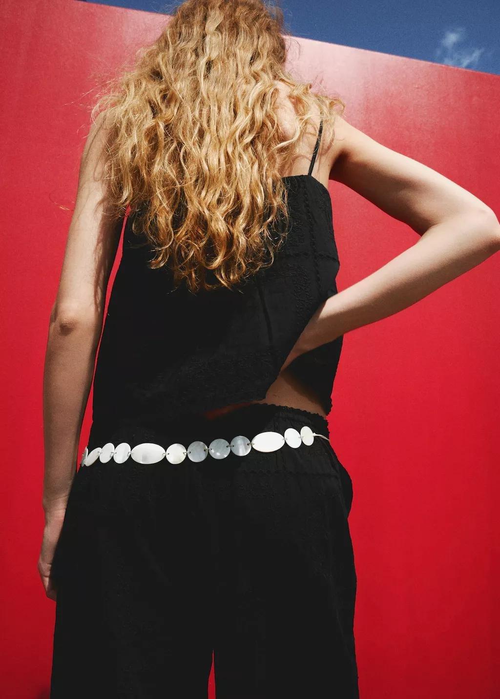 Black Embroidered Cotton Top, Black, large image number 2