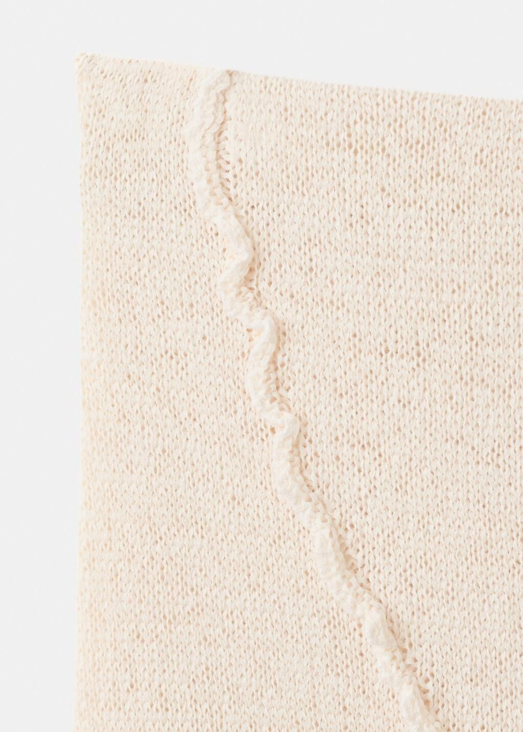 Brown Ribbed Skirt With Wavy Stitching Details, Light Pastel Brown, large image number 1