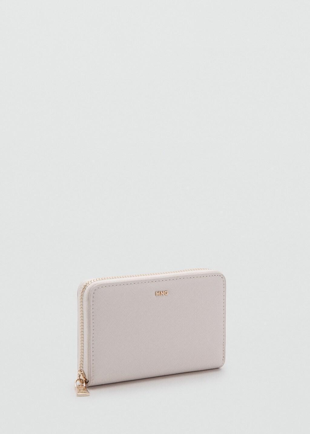 White Medium Wallet With Saffiano Effect, 0201_03, large image number 0