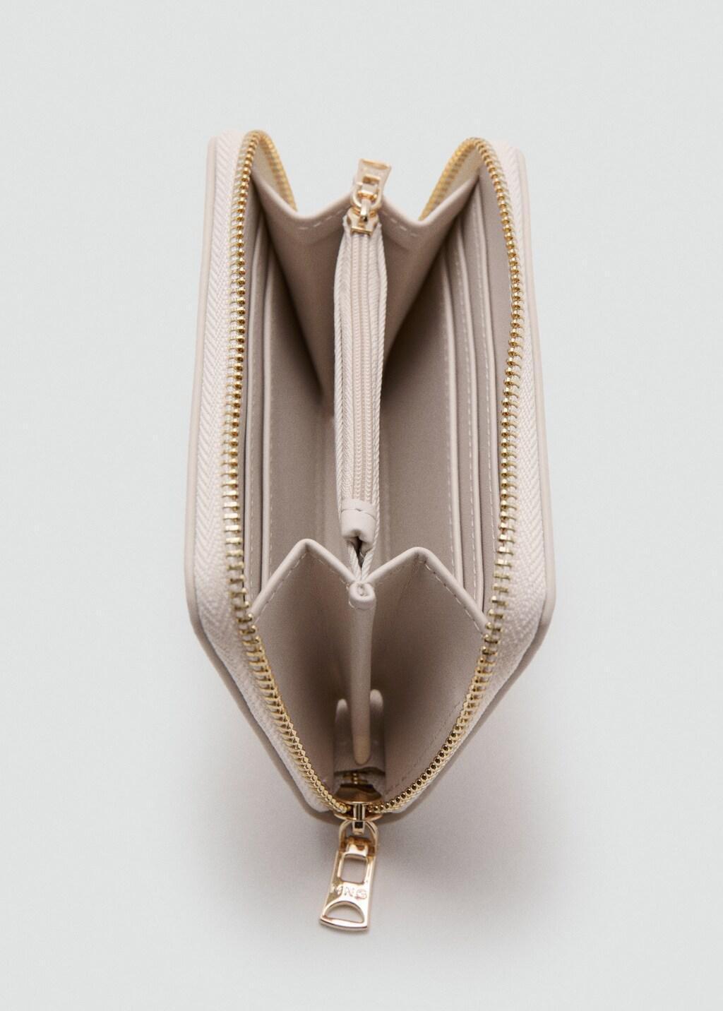 White Medium Wallet With Saffiano Effect, 0201_03, large image number 1