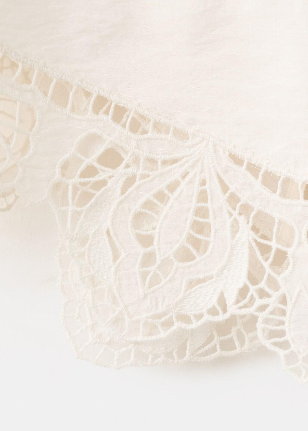 White Broderie Anglaise Crop Top, Natural White, large image number 5