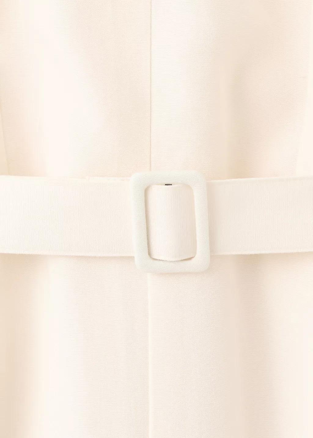 Beige Halter Jumpsuit With Belt Detail, Light Beige, large image number 1