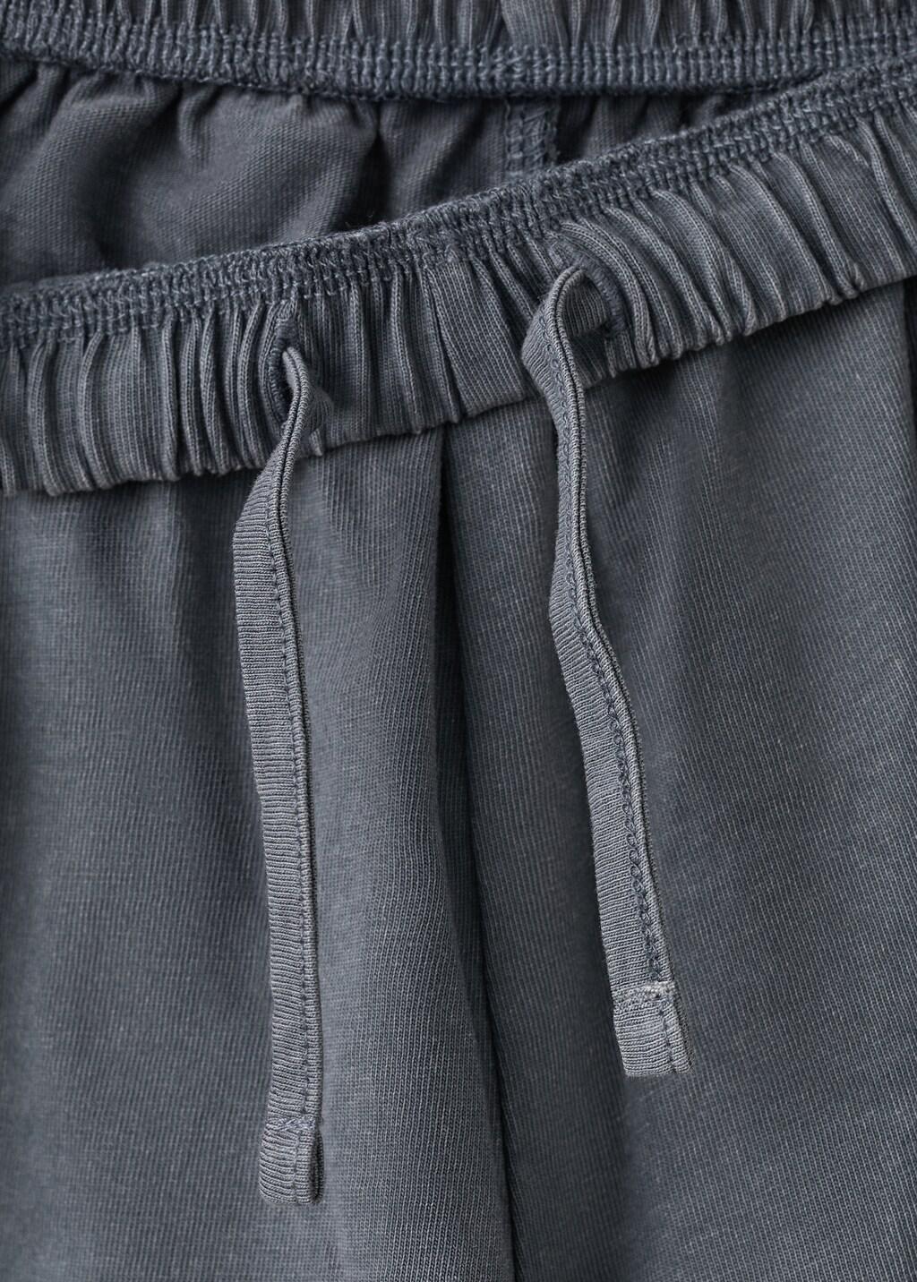 Grey Cotton Eyelets Shorts, Kids Girls, Charcoal, medium