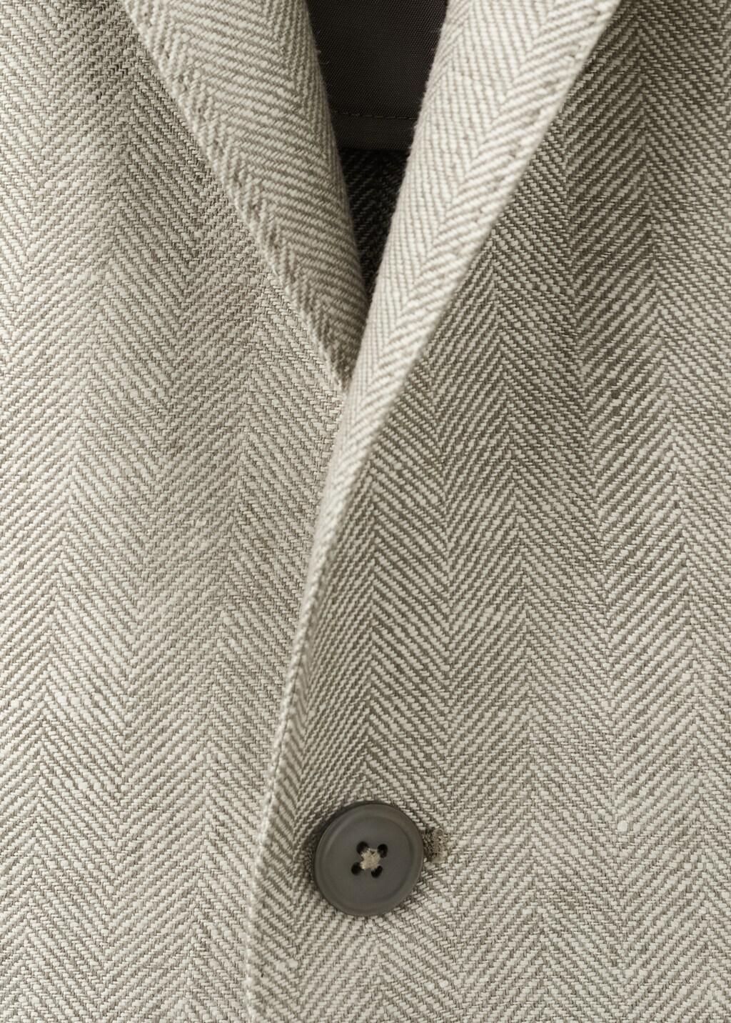 Green 100% Linen Slim Fit Jacket, Green, large image number 1
