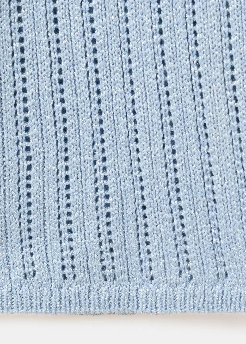 Blue Lt Pastel Long Openwork Knitted Dress, Light-Pastel Blue, large image number 5