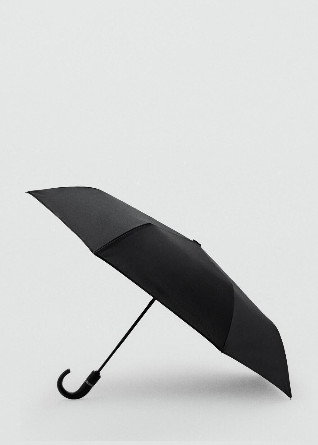 Black Automatic Folding Umbrella, Black, large image number 0