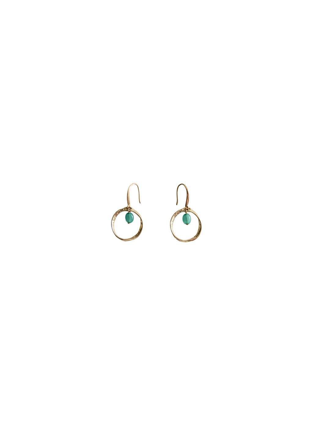 Gold Bead Hoop Earrings, Gold, medium