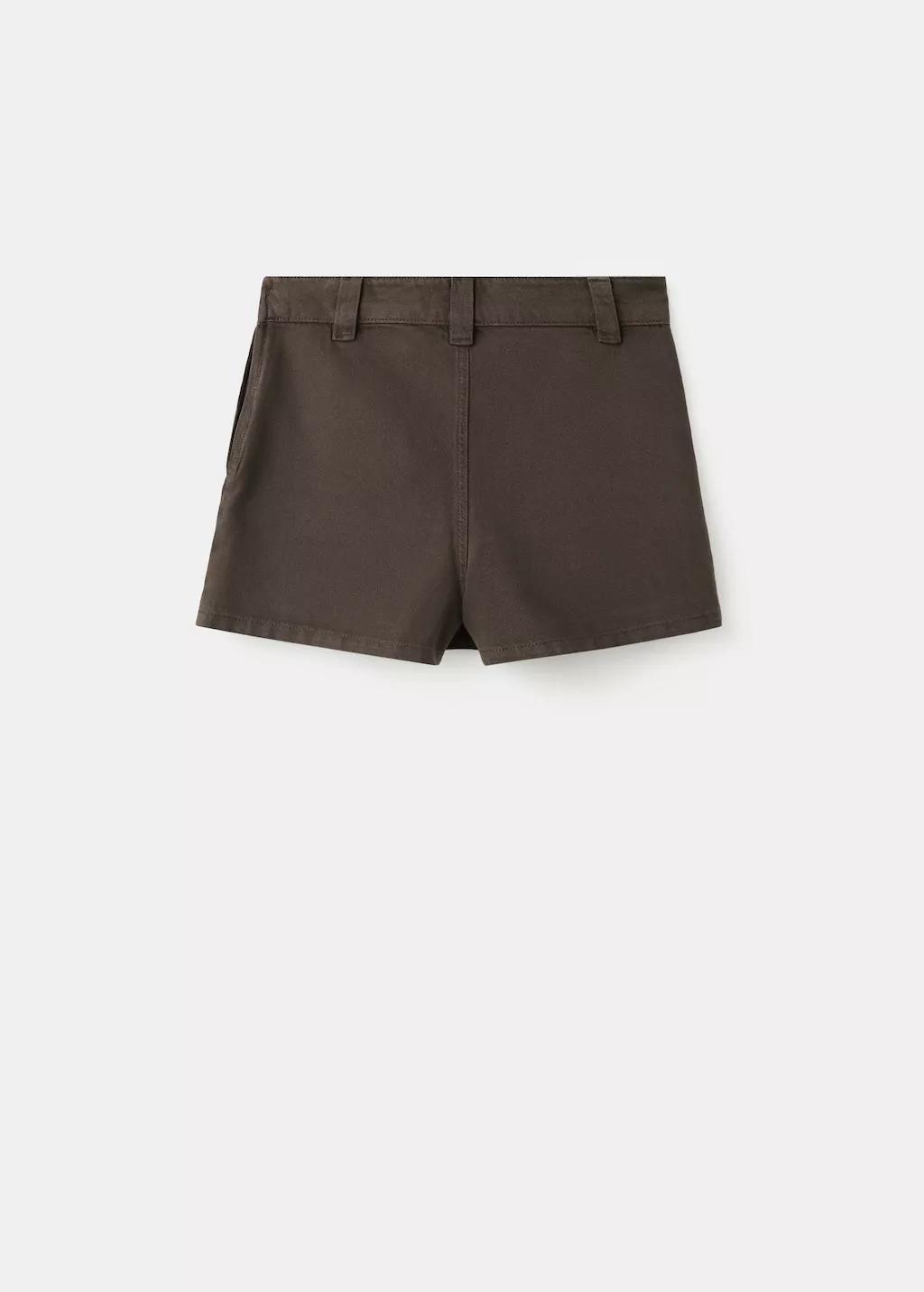 Brown Cargo Denim Culottes, Dark Brown, large image number 5