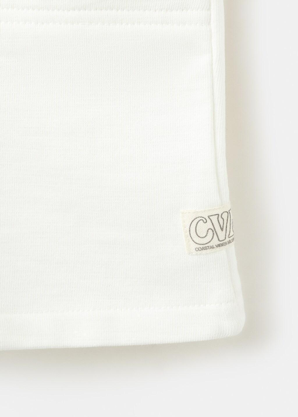 White Cotton Shorts With Drawstring, Kids Boys, Natural White, large image number 3