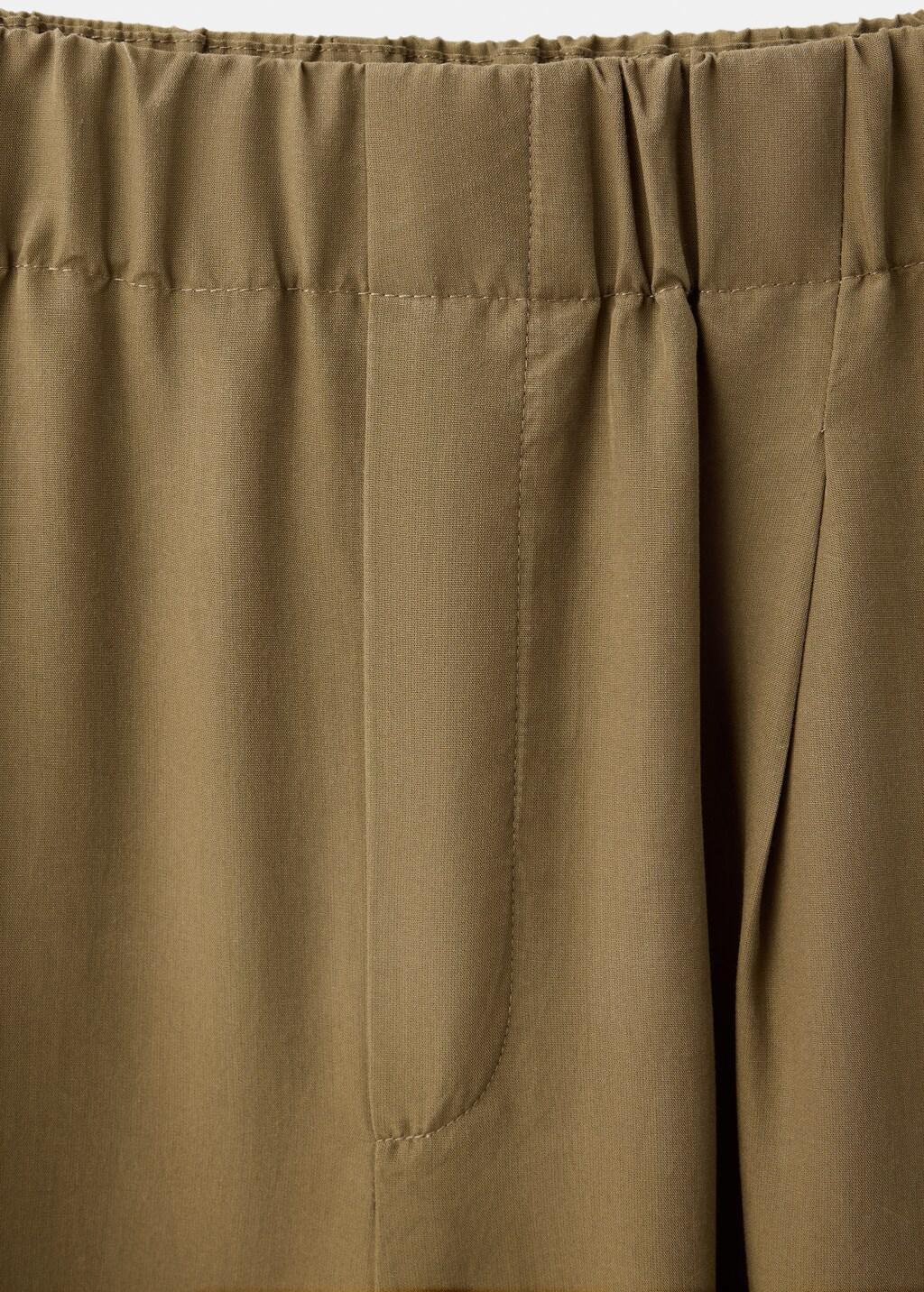 Khaki Baggy Lyocell Trousers, Beige - Khaki, large image number 1