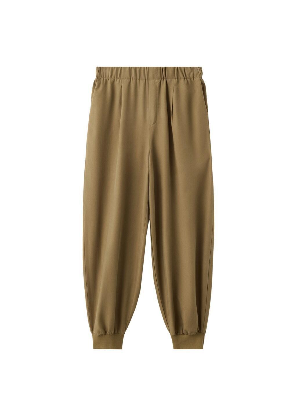 Khaki Baggy Lyocell Trousers, Beige - Khaki, large image number 6