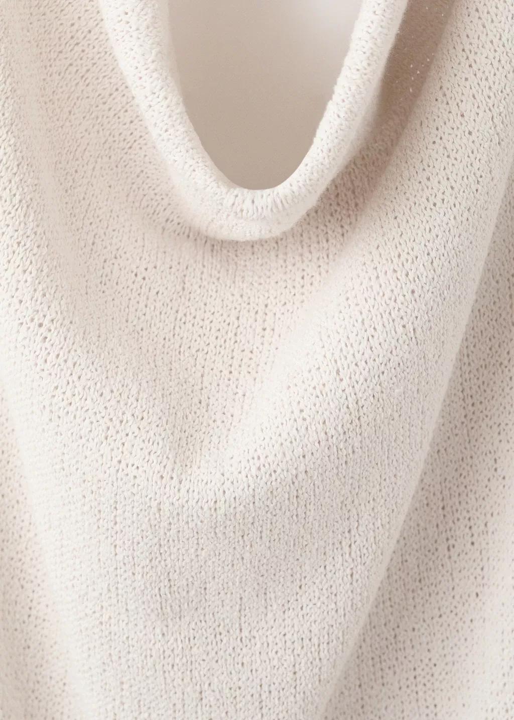 LIGHT BEIGE Halter knit dress with belt, Light Beige, large image number 1