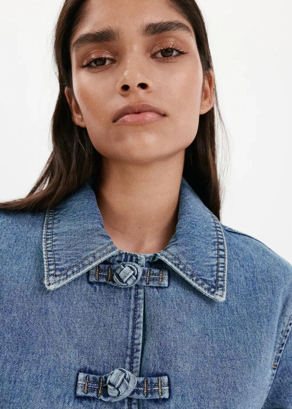 Blue Denim Jacket With Toggle Details, Open Blue, large image number 4
