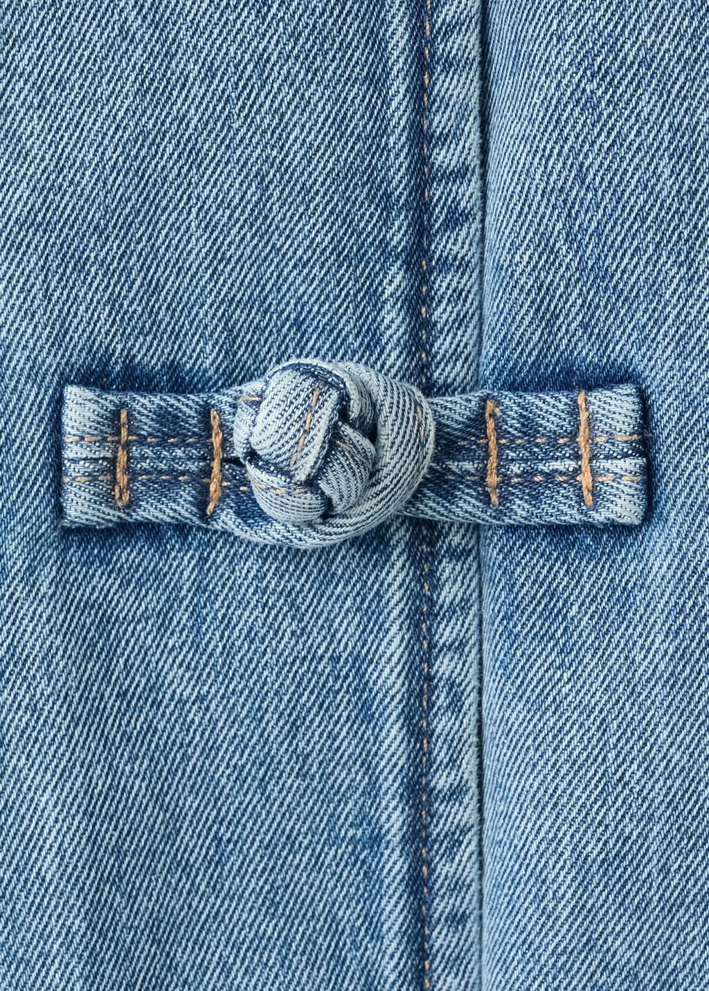 Blue Denim Jacket With Toggle Details, Open Blue, large image number 5