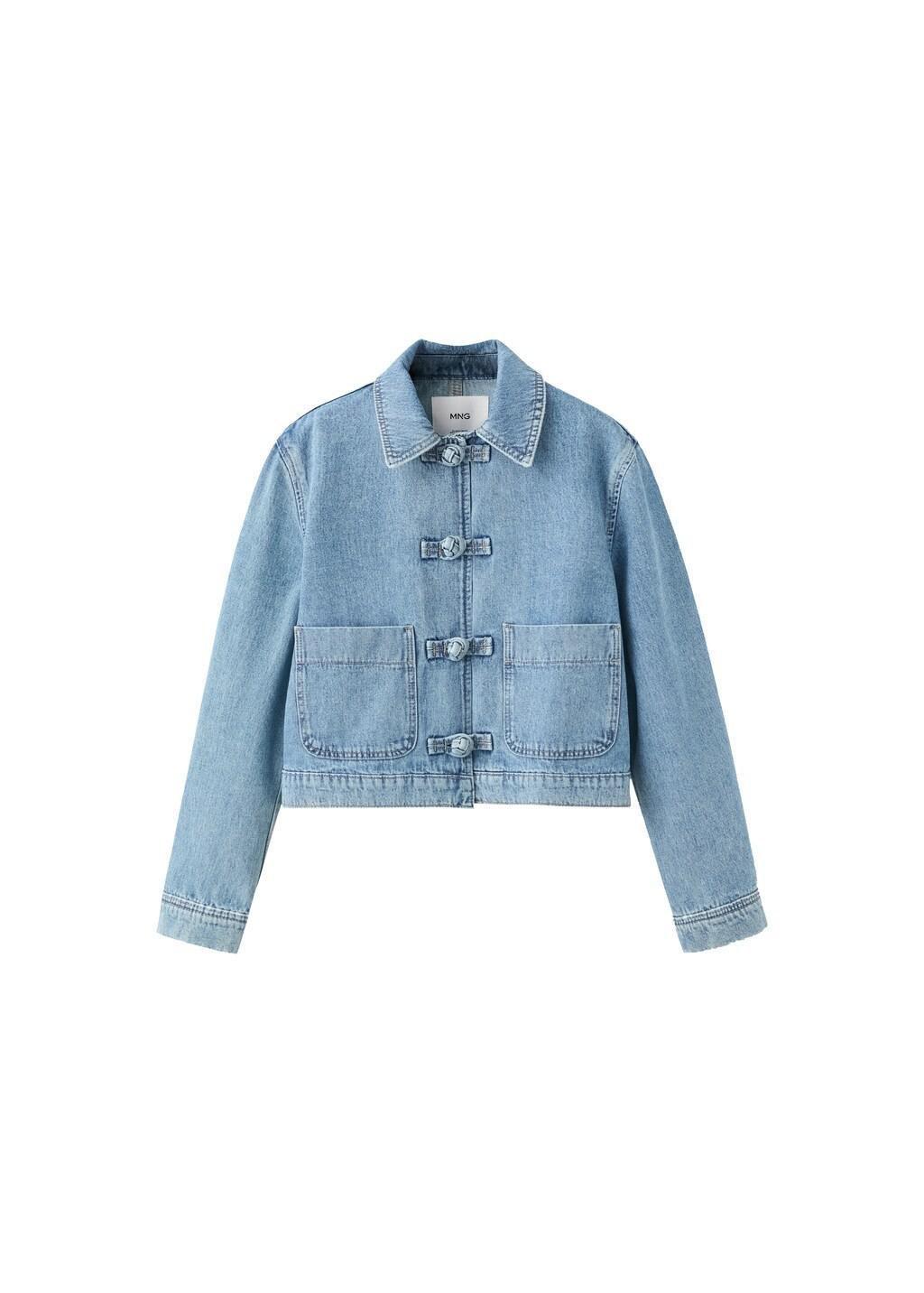 Blue Denim Jacket With Toggle Details, Open Blue, large image number 6
