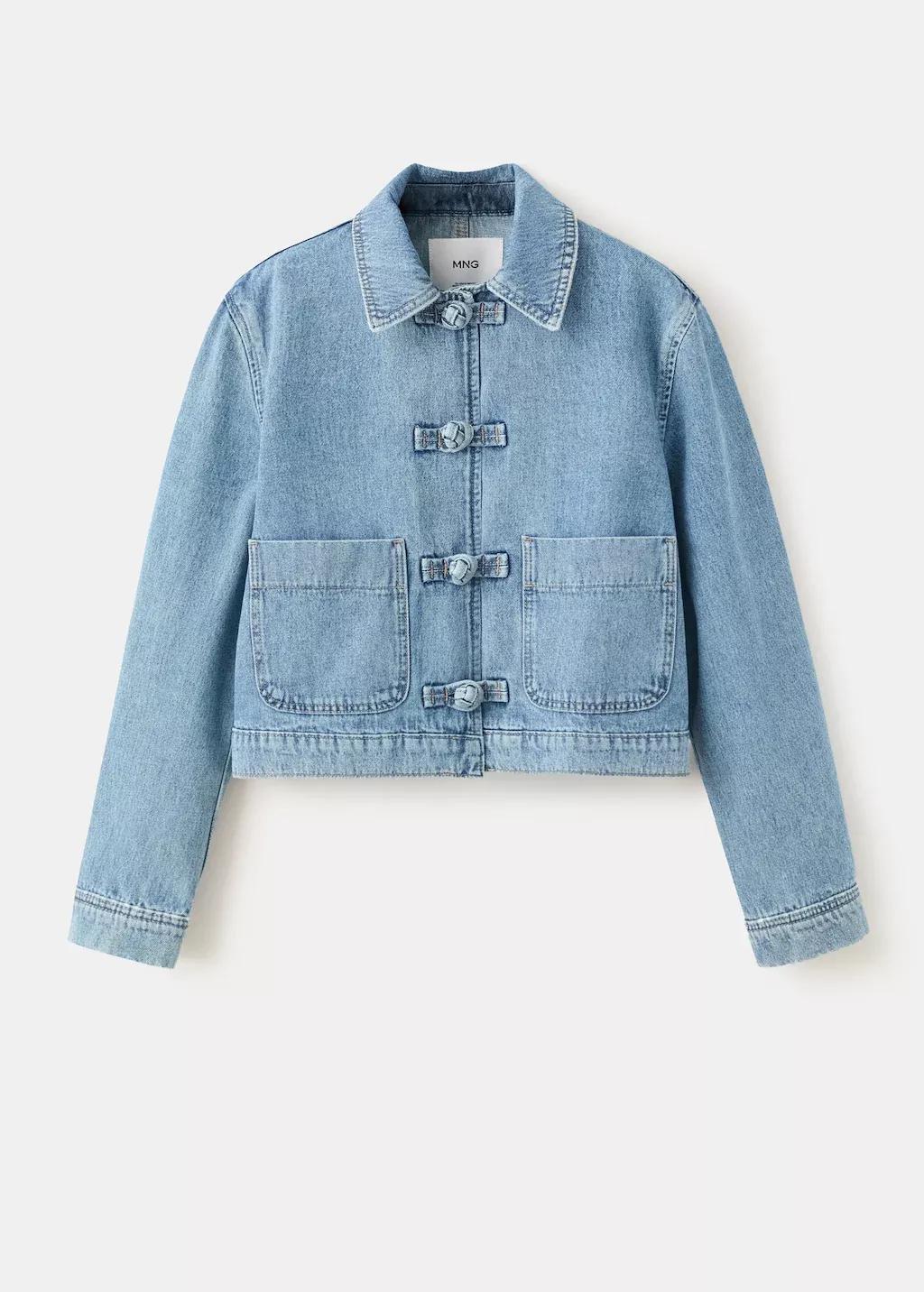 Blue Denim Jacket With Toggle Details, Open Blue, large image number 7