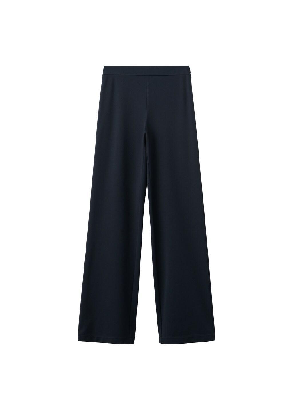 Navy Straight Mid-Rise Trousers, Navy, large image number 6