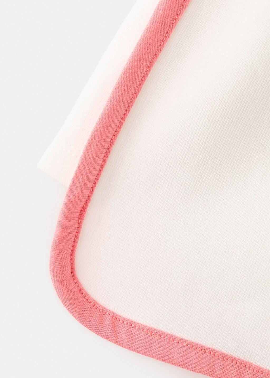 White Cotton Shorts With Contrast Stitching, Kids Girl, Natural White, large image number 4