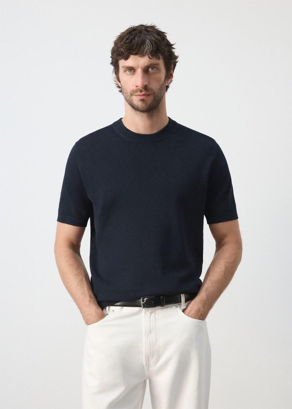 Navy Regular Fit Jersey T-Shirt, Navy, large image number 3
