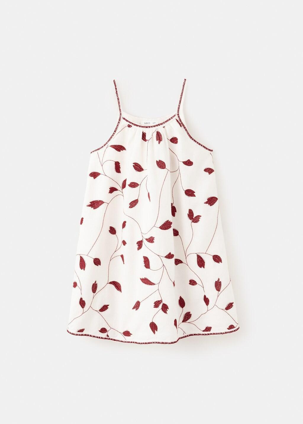 Beige Floral Embroidery Dress, Baby Girl, Light Beige, large image number 4