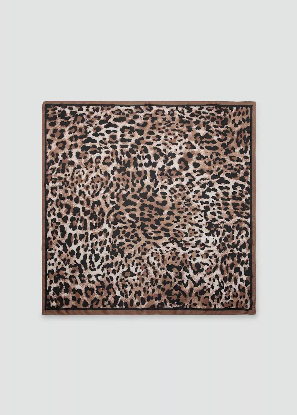 Brown Animal Print Scarf, Brown, large image number 3