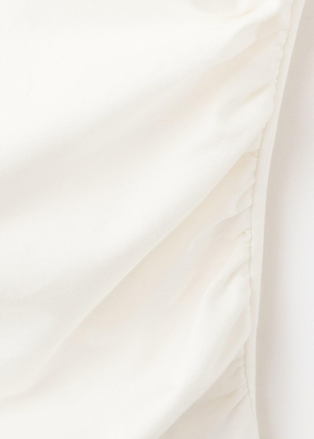 White Draped Cotton Top, Natural White, large image number 5
