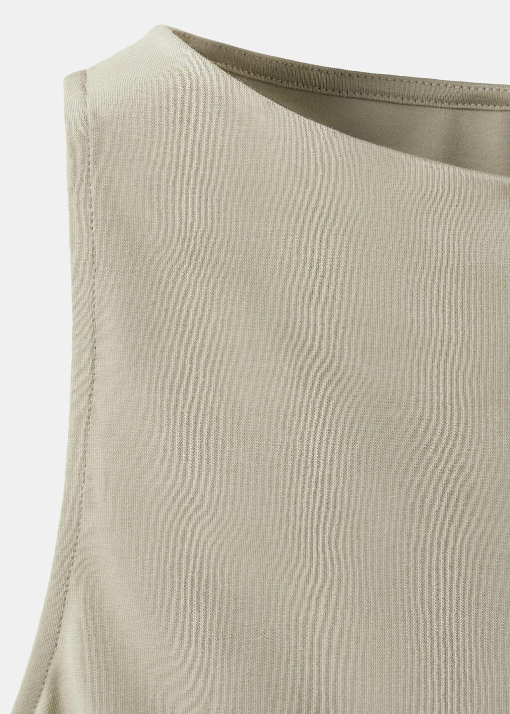 BEIGE - KHAKI Draped cotton top, Beige - Khaki, medium