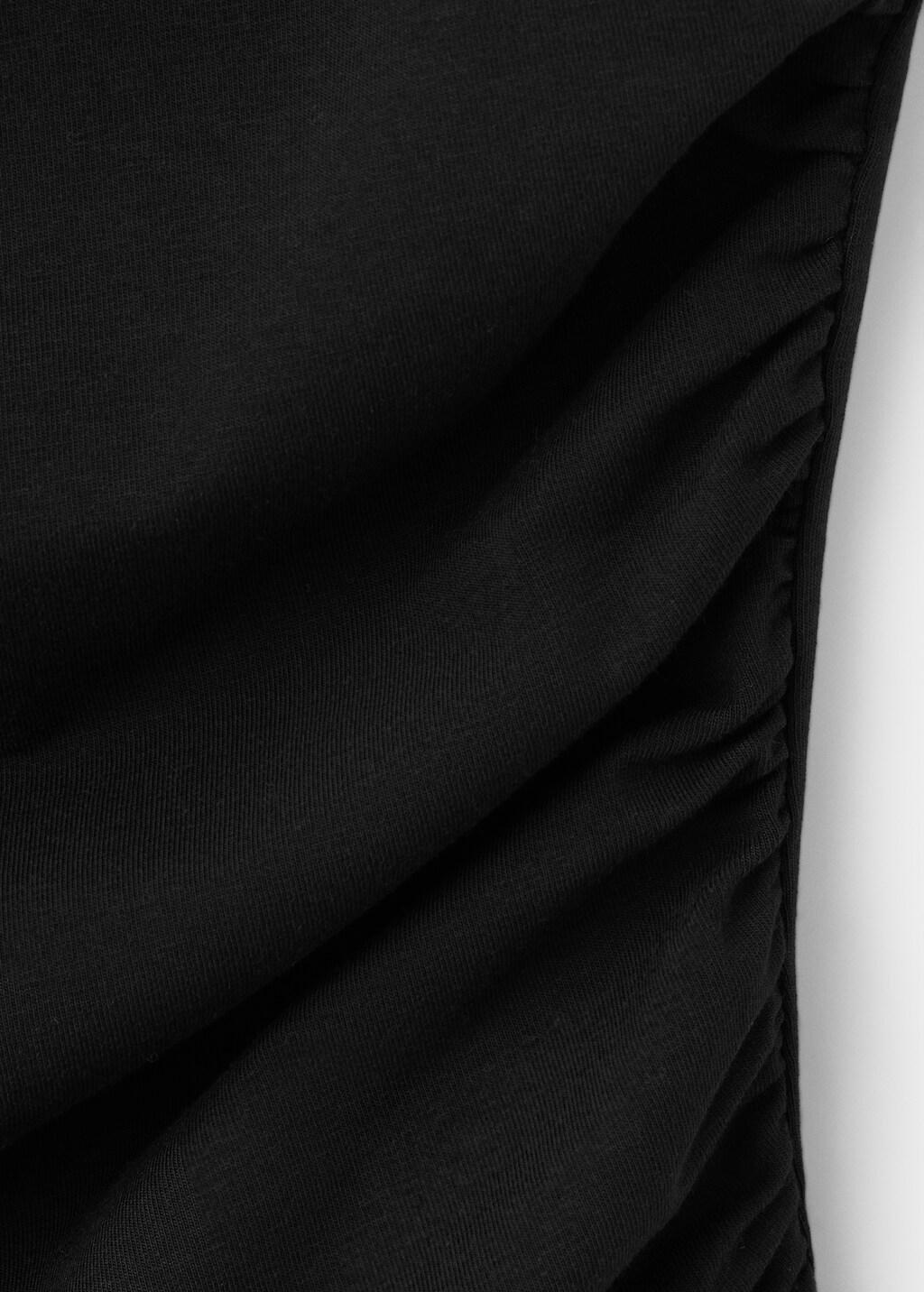 Black Draped Cotton Top, Black, large image number 1