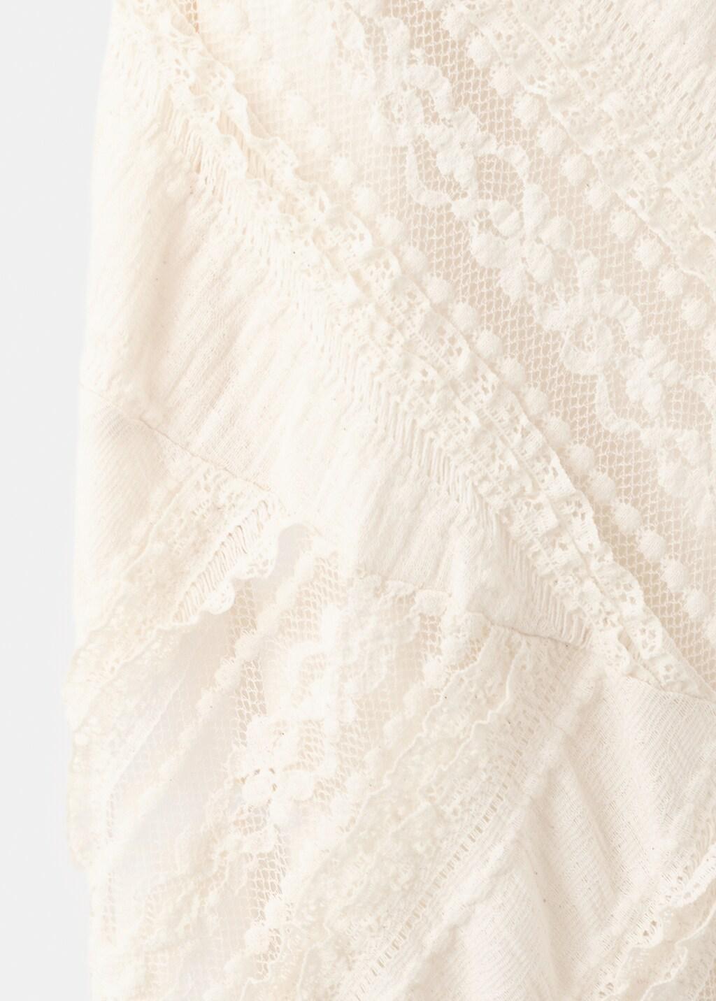 Yellow Asymmetric Lace Dress, Yellow, large image number 4